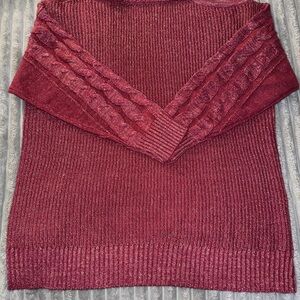 Torrid Women's Cable Knit Sweater - Deep Red